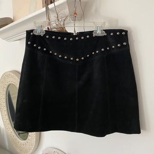 Black sued mini skirt